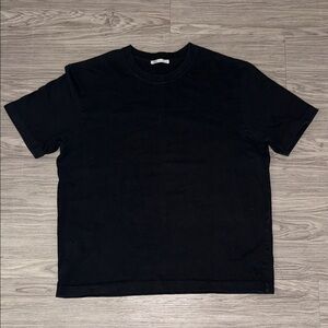 ZARA Shirt Mens Medium Black Solid Tee Crewneck Casual XL